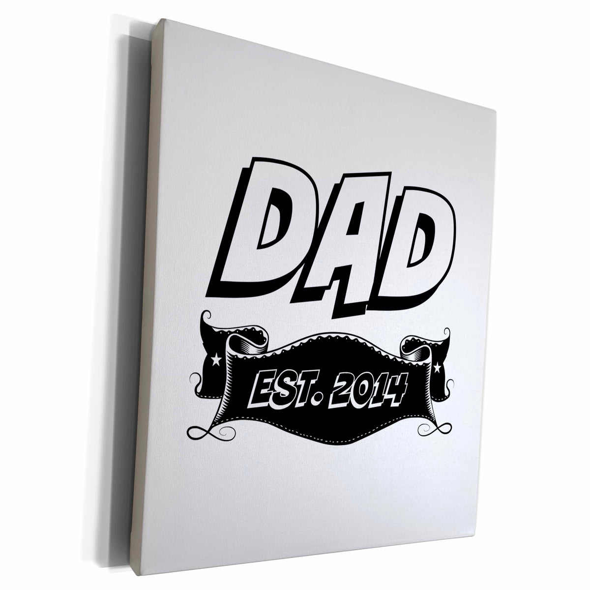 3dRose BrooklynMeme Sayings - Dad - Est. 2014 - Museum Grade Canvas Wrap (cw_212211)
