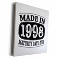 3dRose Made in 1998 - Maturity Date TDB - Museum Grade Canvas Wrap (cw_212511)