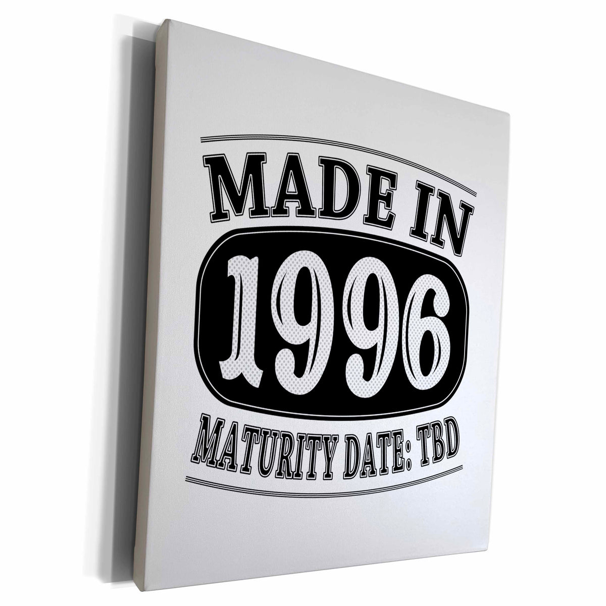 3dRose Made in 1996 - Maturity Date TDB - Museum Grade Canvas Wrap (cw_212513)