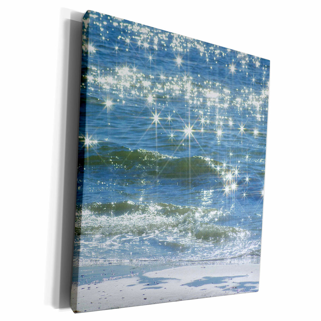 3dRose Print of Wave crests Sparkle Over Florida Beach - Museum Grade Canvas Wrap (cw_212892)