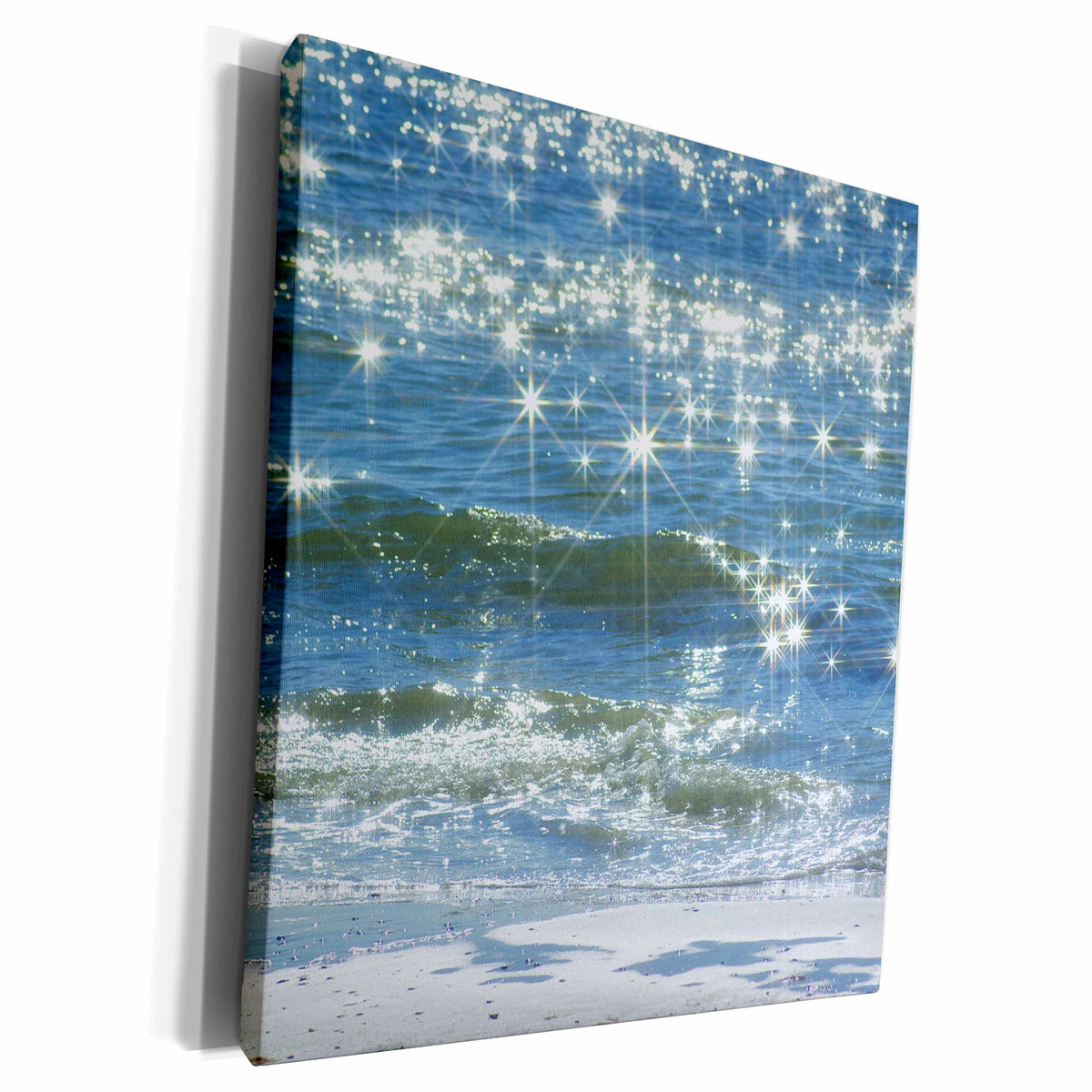3dRose Print of Wave crests Sparkle Over Florida Beach - Museum Grade Canvas Wrap (cw_212892)