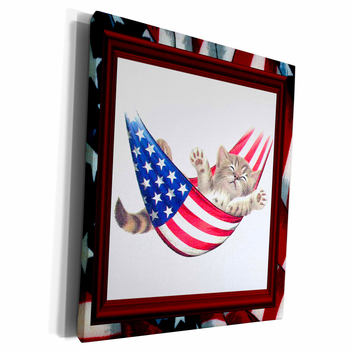3dRose Patriotic Kitty - Museum Grade Canvas Wrap (cw_21294)