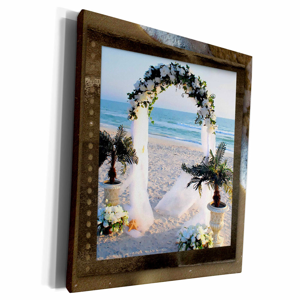 3dRose Wedding at the Beach - Museum Grade Canvas Wrap (cw_21320)