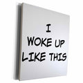 3dRose I Woke Up Like This Black Lettering On A White... - Museum Grade Canvas Wrap (cw_213281)