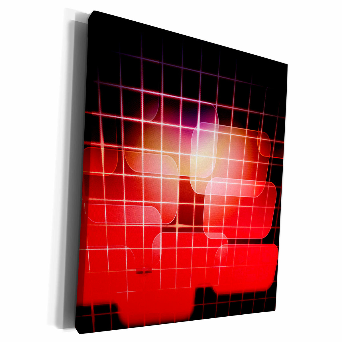 3dRose Falling Lit Graph With Translucent Digital Rectangles - Museum Grade Canvas Wrap (cw_213622)