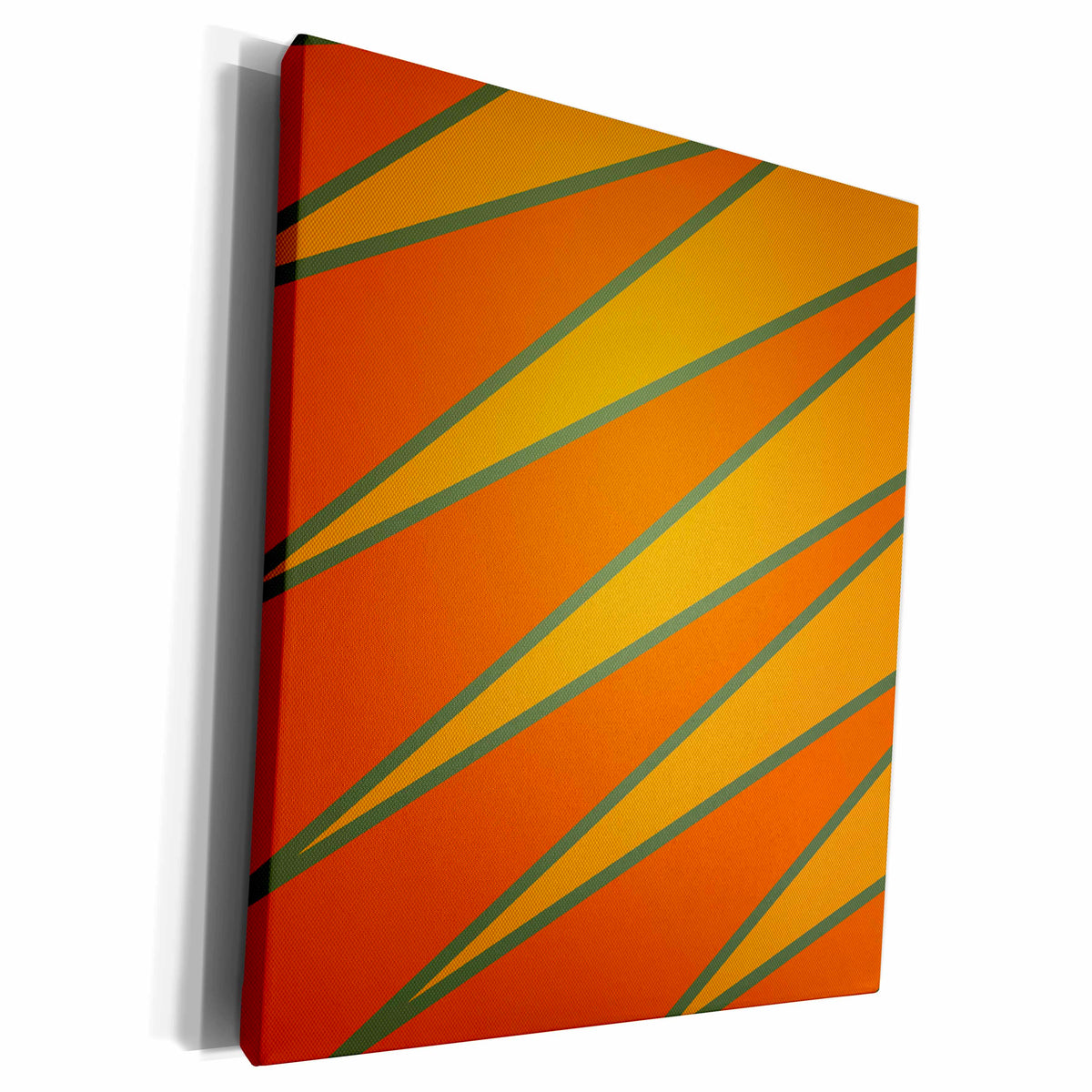 3dRose Orange, Teal, Yellow, Zig Zags - Museum Grade Canvas Wrap (cw_213742)