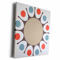3dRose Gray, Red, and Blue Round Retro Design - Museum Grade Canvas Wrap (cw_213847)