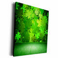 3dRose Green Floor With Four Leaf Clover Wall Room Effect - Museum Grade Canvas Wrap (cw_213890)