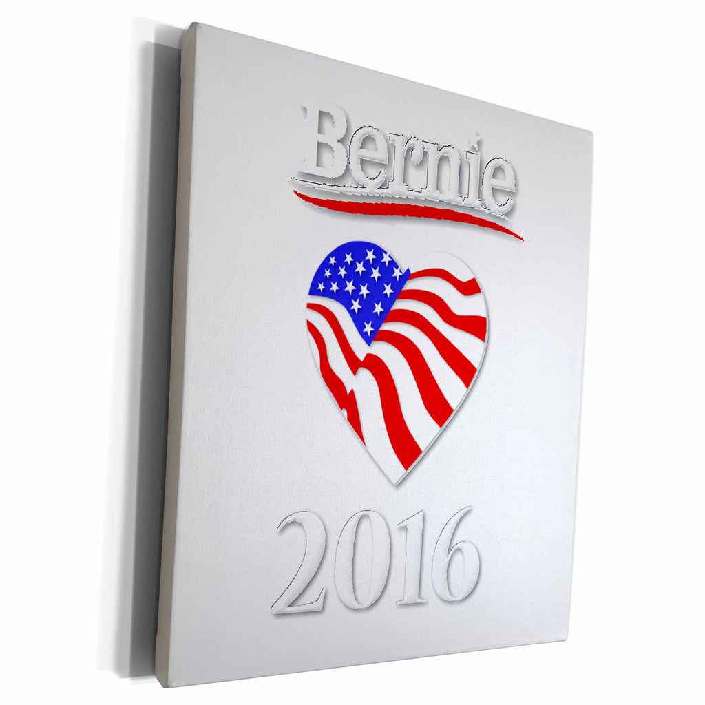 3dRose Vote Sanders 2016 with Heart - Museum Grade Canvas Wrap (cw_214383)