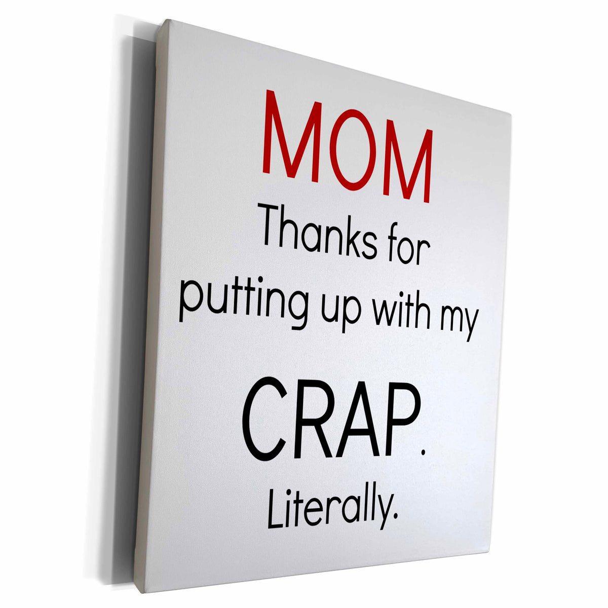 3dRose Mom thanks for putting up with my crap, literally - Museum Grade Canvas Wrap (cw_214409)