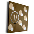3dRose Elegant Geometric Earth Tone Circles Pattern Monogram... - Museum Grade Canvas Wrap (cw_215325)
