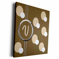 3dRose Elegant Geometric Earth Tone Circles Pattern Monogram... - Museum Grade Canvas Wrap (cw_215343)