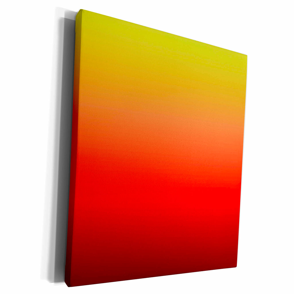 3dRose Bright Yellow, Orange, and Red Gradient - Museum Grade Canvas Wrap (cw_215456)