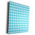 3dRose Aqua and White Diamond Checkerboard Effect - Museum Grade Canvas Wrap (cw_215550)