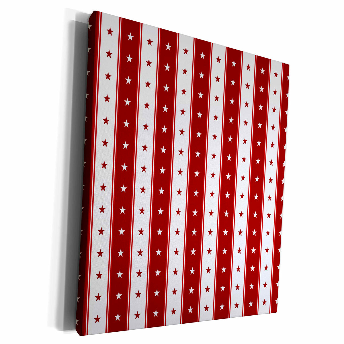 3dRose Red and White Stars and Stripes Pattern - Museum Grade Canvas Wrap (cw_215564)