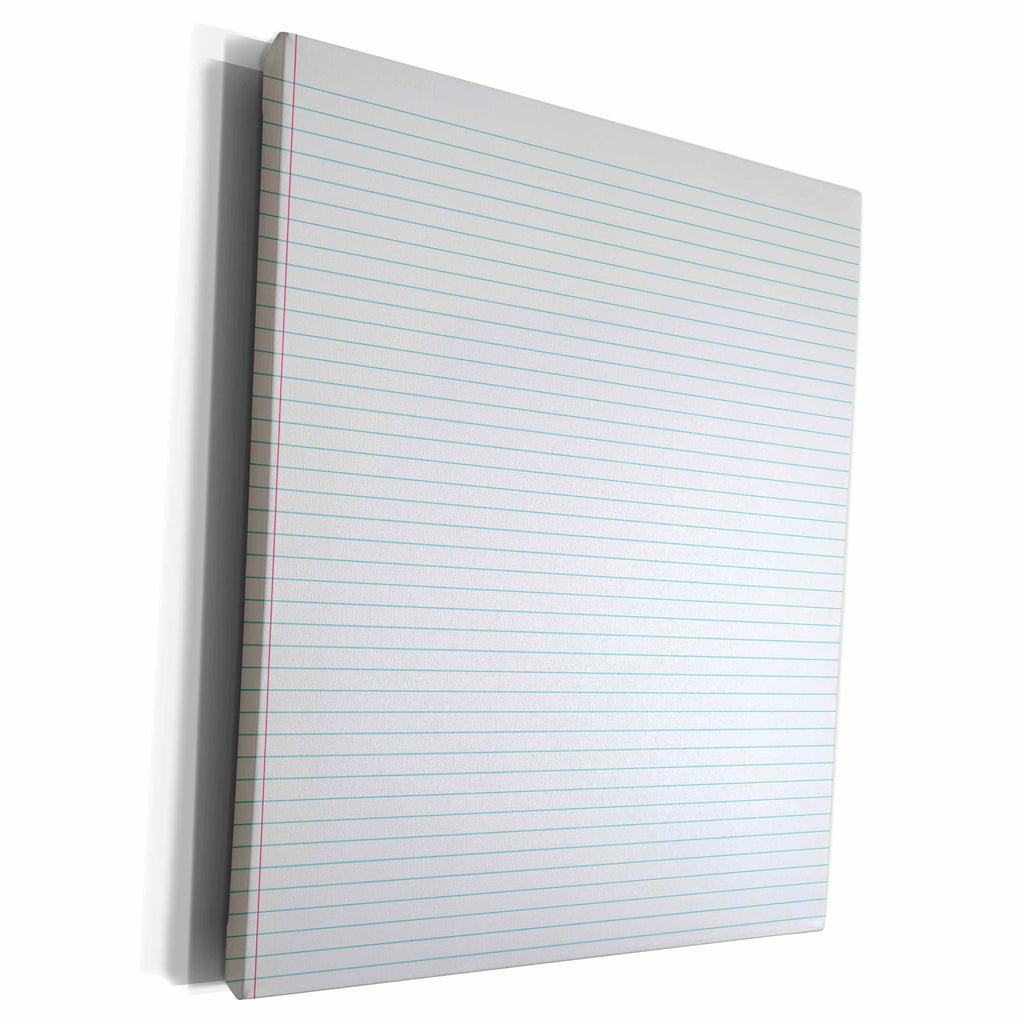 3dRose Blue and White Lined Paper Effect - Museum Grade Canvas Wrap (cw_215574)