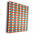 3dRose Orange, White, And Aqua Diamond Shapes Pattern - Museum Grade Canvas Wrap (cw_215688)