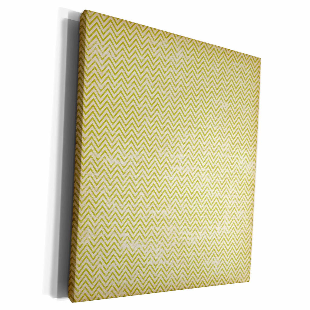 3dRose Thin Green Grunge Chevron Stripes - Museum Grade Canvas Wrap (cw_215699)