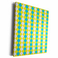 3dRose Contemporary Aqua, Yellow, and Diamond Pattern - Museum Grade Canvas Wrap (cw_215700)