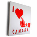 3dRose I love Canada. Canadian flag. Popular saying. - Museum Grade Canvas Wrap (cw_216449)