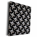 3dRose Skull and Crossbones Pattern in black and grey - Museum Grade Canvas Wrap (cw_216477)