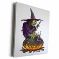 3dRose Scary Witch Stirring Her Cauldron Illustrations - Museum Grade Canvas Wrap (cw_216776)
