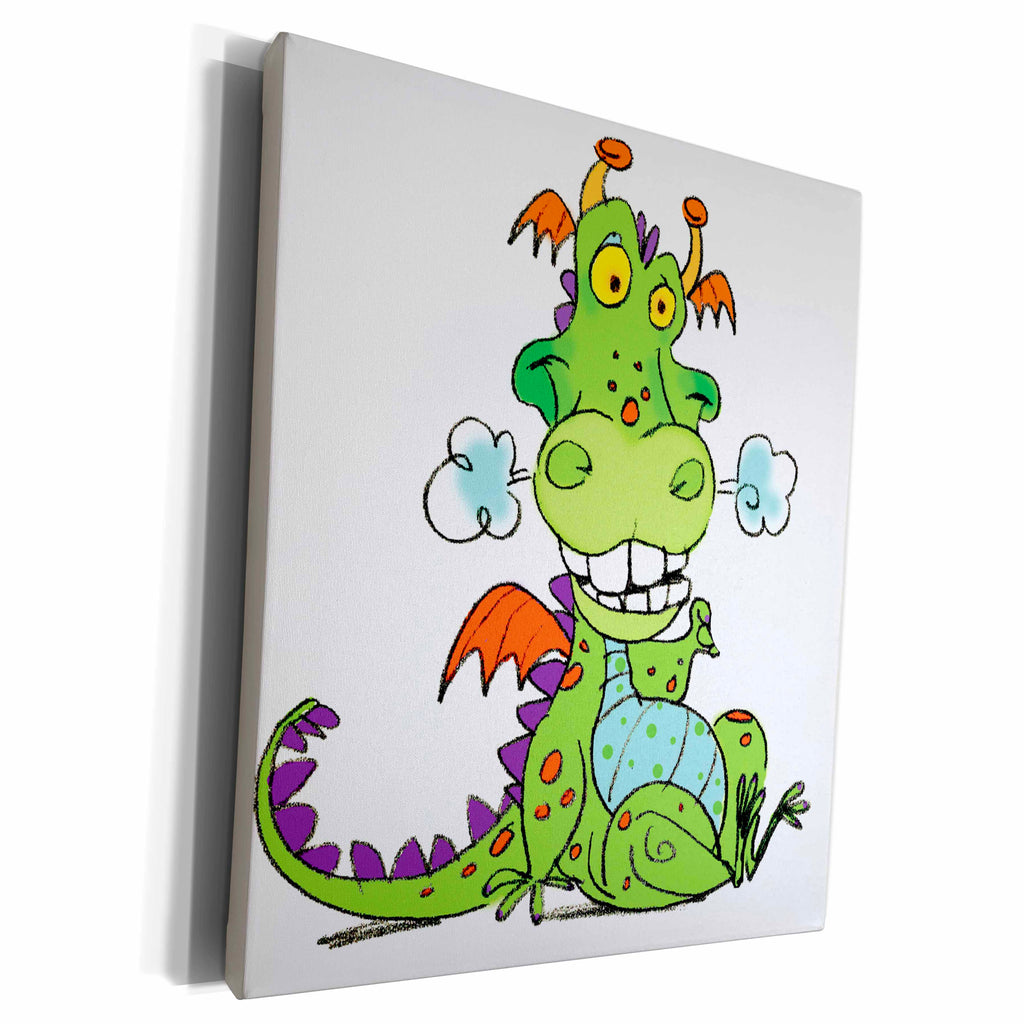 3dRose Cute Puffing Halloween Dragon - Museum Grade Canvas Wrap (cw_216803)
