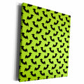 3dRose Black Flying Bats Pattern On A Green Background - Museum Grade Canvas Wrap (cw_216843)
