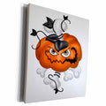 3dRose Cranky Halloween Pumpkin With Bones - Museum Grade Canvas Wrap (cw_216944)