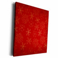 3dRose Pretty Gold Effect Snowflakes On Red Pattern - Museum Grade Canvas Wrap (cw_217204)