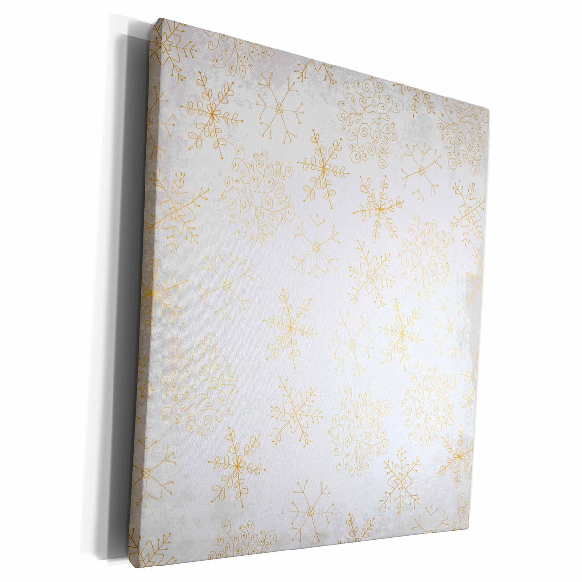 3dRose Gold Effect Snowflakes On A Grunge White Background... - Museum Grade Canvas Wrap (cw_217221)