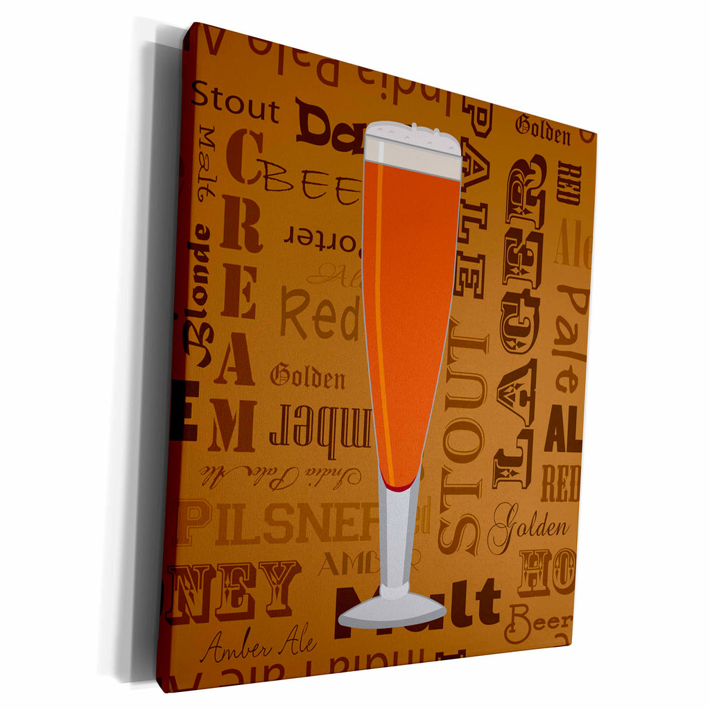 3dRose Beer Lover Series Flute - Museum Grade Canvas Wrap (cw_217263)