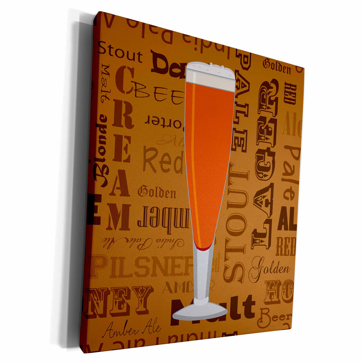3dRose Beer Lover Series Flute - Museum Grade Canvas Wrap (cw_217263)