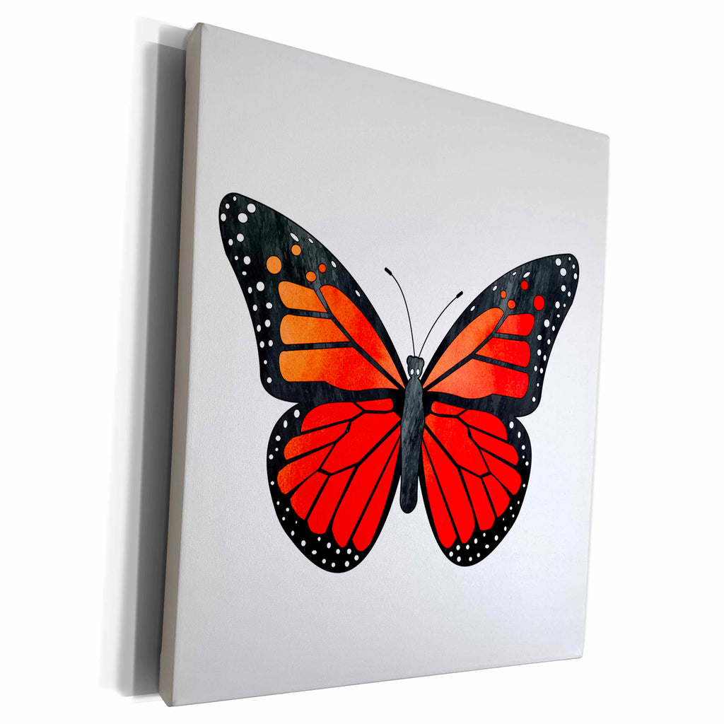 3dRose Red Monarch Butterfly - Museum Grade Canvas Wrap (cw_217265)