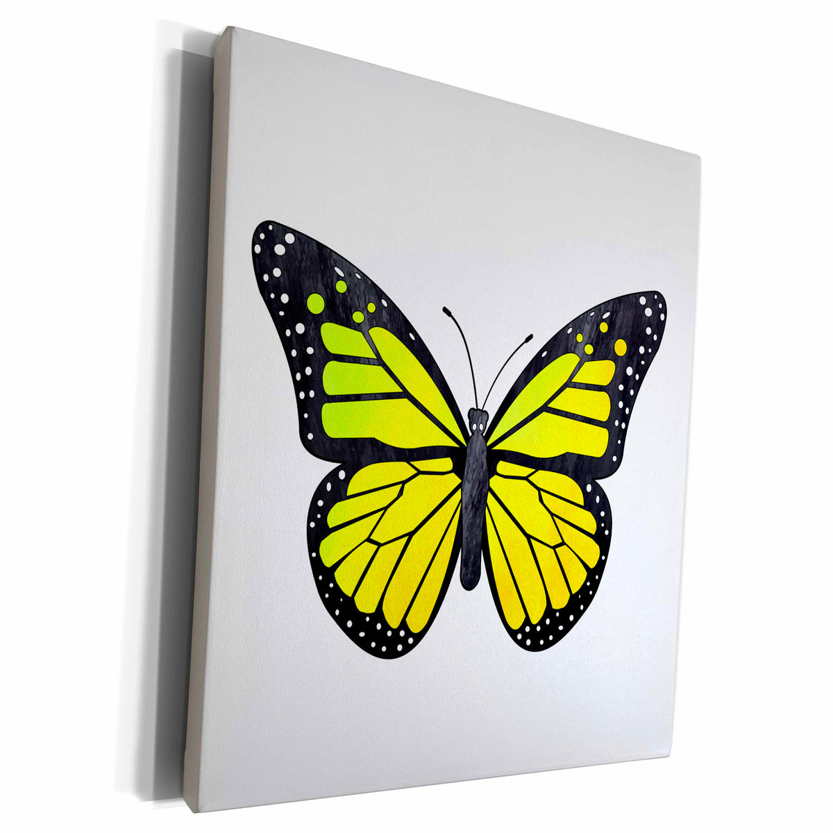 3dRose Yellow Monarch Butterfly - Museum Grade Canvas Wrap (cw_217267)