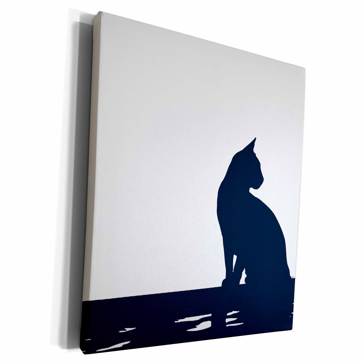 3dRose Black Cat Sitting On the Fence - Museum Grade Canvas Wrap (cw_217321)