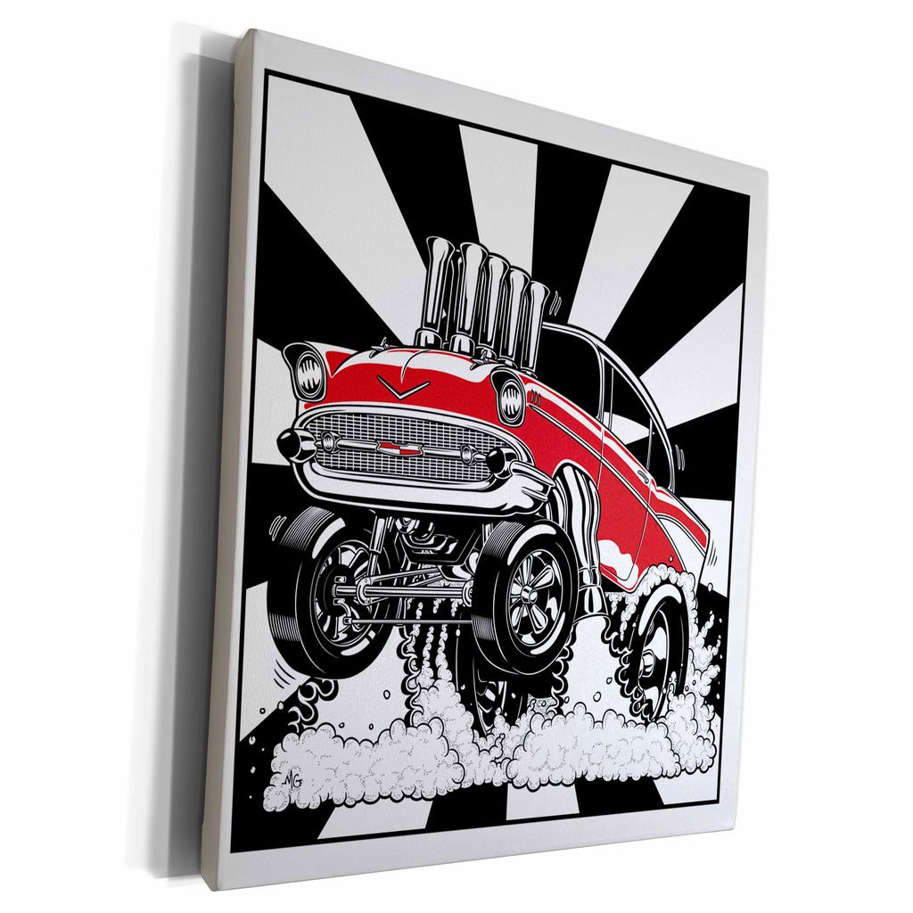3dRose A killer 57 hot rod drag racing for pinks, with a... - Museum Grade Canvas Wrap (cw_217340)