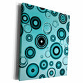 3dRose Retro Turquoise Circles Pattern - Museum Grade Canvas Wrap (cw_217691)