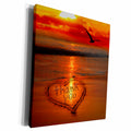 3dRose Thank You Heart in the Sand - Museum Grade Canvas Wrap (cw_21794)