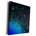 3dRose Blue Splatter With Flourishes and Flowers - Museum Grade Canvas Wrap (cw_218010)