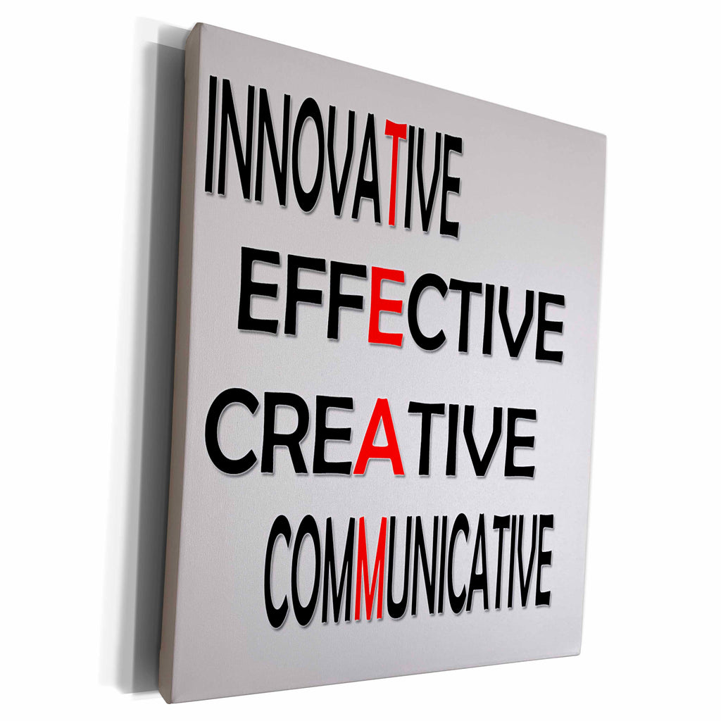 3dRose Innovative, Effective, Creative, Communicative -... - Museum Grade Canvas Wrap (cw_218358)