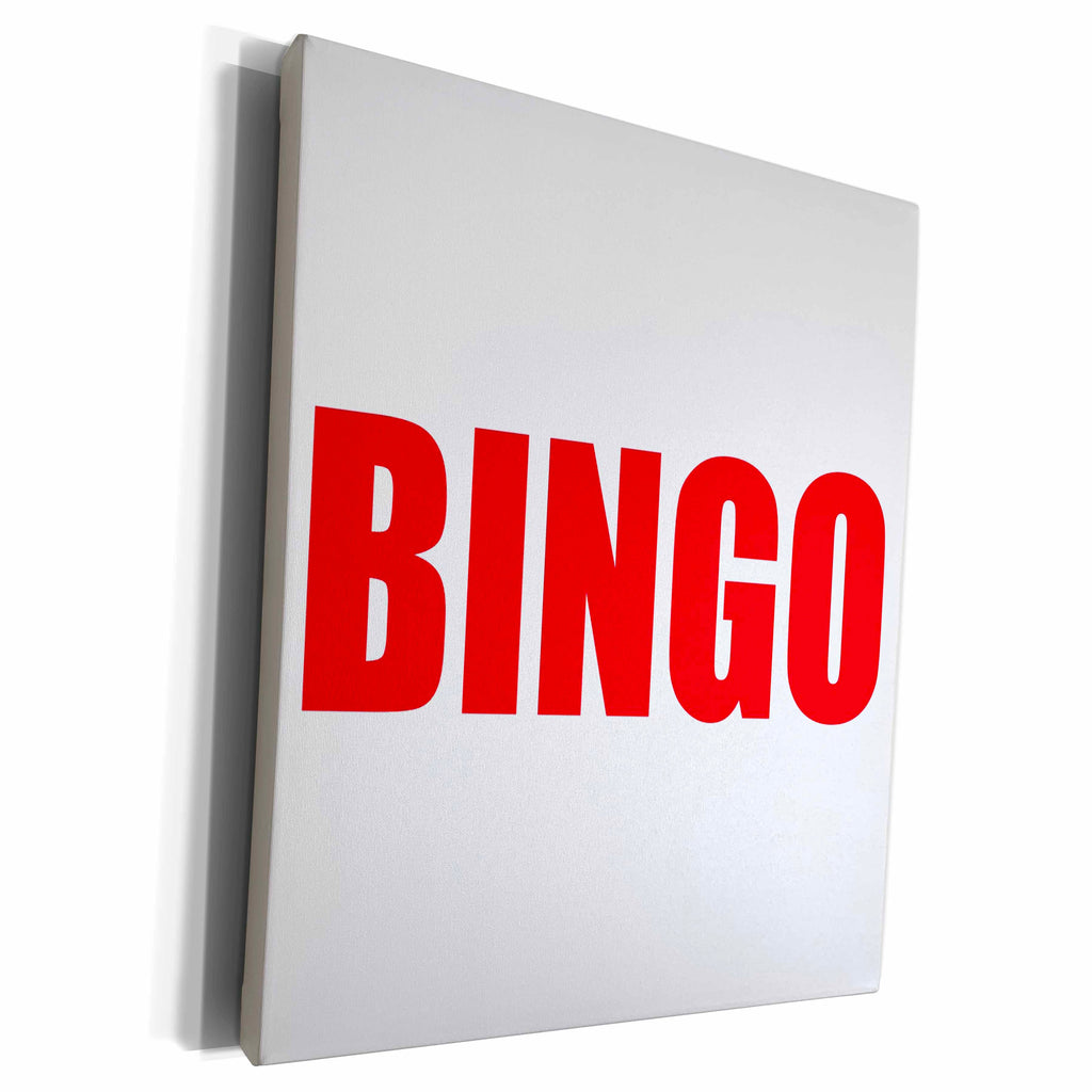 3dRose Xander sports quotes - BINGO, white background - Museum Grade Canvas Wrap (cw_218485)