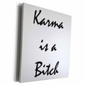 3dRose Xander funny quotes - Karma is a bitch - Museum Grade Canvas Wrap (cw_218499)
