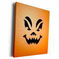 3dRose Bright Orange and Black Scary Halloween Jack O... - Museum Grade Canvas Wrap (cw_219361)