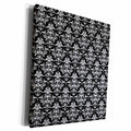 3dRose Chic Black and White Damask Pattern - Museum Grade Canvas Wrap (cw_219384)