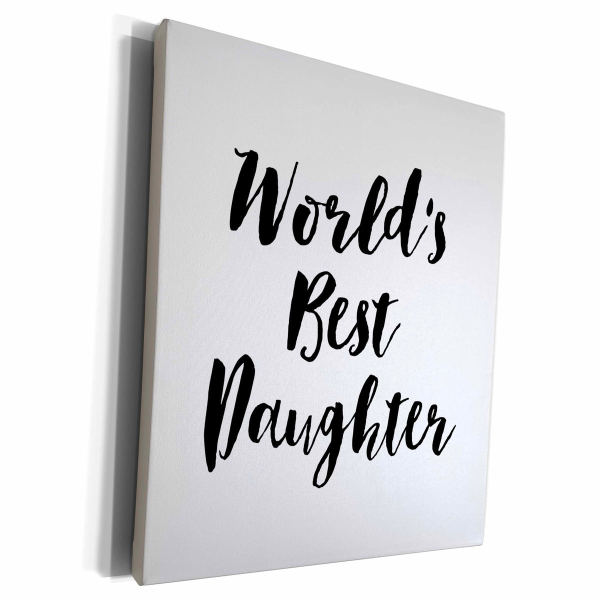 3dRose Phrase - Worlds Best Daughter - Museum Grade Canvas Wrap (cw_219513)