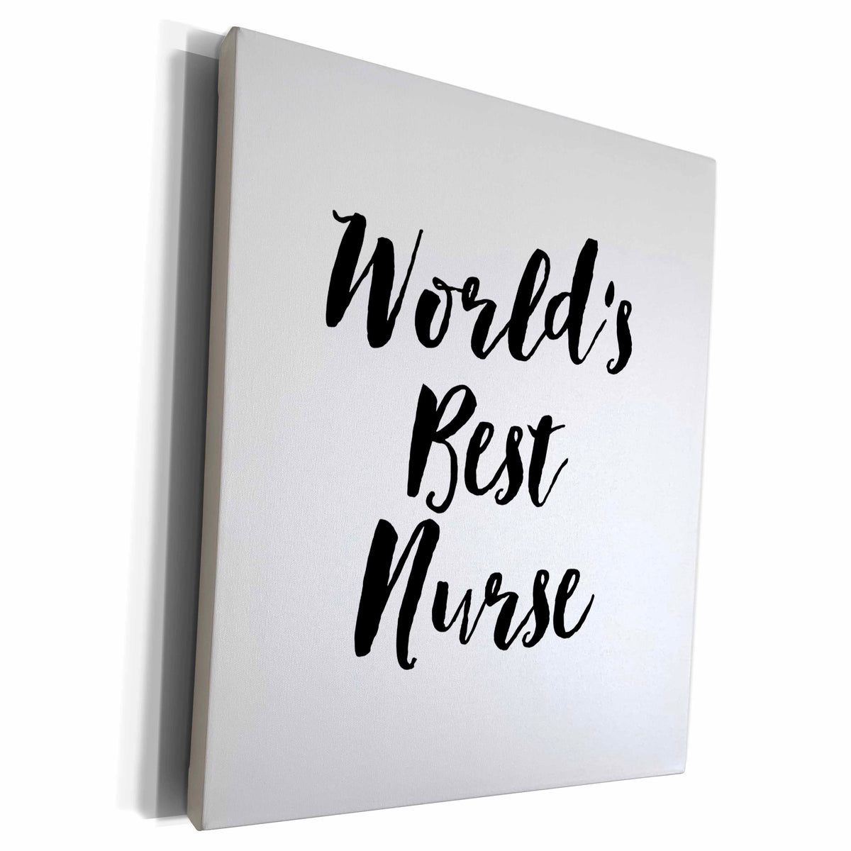 3dRose Phrase - Worlds Best Nurse - Museum Grade Canvas Wrap (cw_219519)