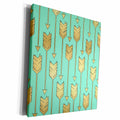 3dRose Mint and Gold Arrows Pattern - Museum Grade Canvas Wrap (cw_219530)