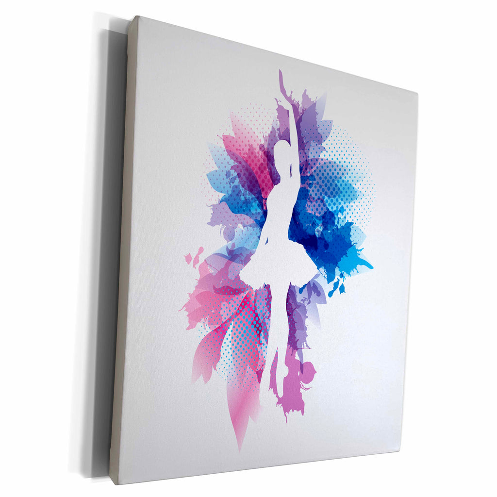 3dRose Ballerina movements in color and paint - Museum Grade Canvas Wrap (cw_219639)