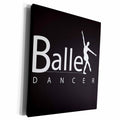 3dRose Ballet Dancer in white on black background - Museum Grade Canvas Wrap (cw_219655)